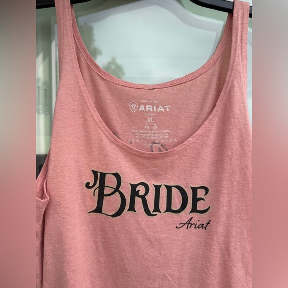 BNWT Ariat Women's Dusty Pink “The Bride’s last Ride” Bridal Tank Top - Picture 2 of 3